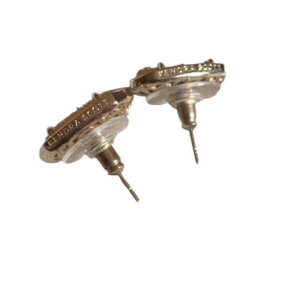 KENDRA SCOTT Ellie Drusy Gold Stud Earrings -- STUNNING!!!! - Picture 5 of 5